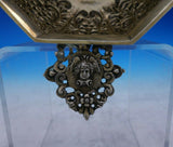 Colonial India Silver Bowl on Pedestal Base Vermeil w/Faces Fruit Flowers #3871