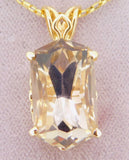 14k Gold Pendant with 11ct Champagne Genuine Natural Smoky Quartz (#J3978)