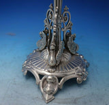 English Victorian Silverplate and Cut Crystal Epergne with Dragon c.1850 (#5790)