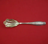 Gem Leaf by Whiting Sterling Silver Sugar Spoon Shell Gold Washed 6" Serving