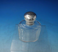 English Estate Sterling Silver and Glass Dresser Jar 4" x 1 3/4" (#6078)