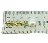 14k Yellow Gold Freshwater Coin Pearl and Diamond Pendant (#J1148)