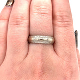 14k White Gold Wide Engraved Wedding Band Ring Size 8.5 Jewelry (#J5895)