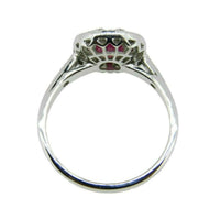 18k Gold Deco Style 1.28ct Genuine Natural Ruby Ring with Diamonds (#J2355)