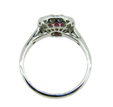 18k Gold Deco Style 1.28ct Genuine Natural Ruby Ring with Diamonds (#J2355)