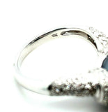 18k White Gold 12mm Tahitian Black Pearl and Pave Diamonds (#J5343)