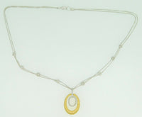 14k White and Yellow Gold 1/2ct Genuine Natural Diamond Necklace (#J4182)