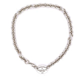 Tiffany and Co Sterling Oval Tag Chain Necklace Jewelry (#J5781)
