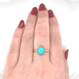 14k Gold 1.65ct Robin's Egg Blue Kingman Genuine Natural Turquoise Ring #J6152