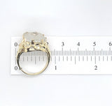 14k Yellow Gold Camphor Glass Vintage Ring Jewelry (#J5947)