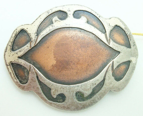 Arts and Crafts Heintz Sterling and Copper Pin (#J2520)