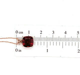14k Rose Gold 3.83 Carat Cushion Genuine Natural Garnet Pendant (#J5578)