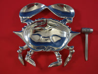 Grande Baroque Wallace Sterling Silver Crab Seafood Set w/Crab Dish and Mallet