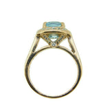 14k Rose Gold 2.17ct Genuine Natural Aquamarine and Diamond Ring (#J4578)