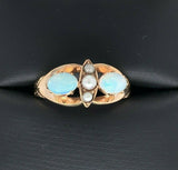 10k Yellow Gold Victorian Opal and Seed Pearl Ring (#J5517)