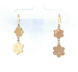 Genuine Natural Bohemian Garnet Rosette Drop Earrings (#J5507)