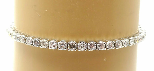 14k White Gold 4.5ct Genuine Natural Diamond Tennis Bracelet (#J3693)