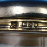 English Victorian Sterling Silver & Glass Dresser Jar Oval London 1896 (#6632)