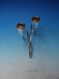 Mexican Sterling Silver Candle Holder 2-light 5 7/8" x 8" Modern Beaded (#6497)