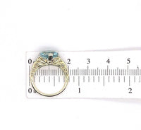 2.41ct Genuine Natural Aquamarine 14k and 18k Gold Filigree Ring (#J5776)