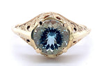 10k Yellow Gold Filigree 1.14ct Genuine Natural Aquamarine Ring (#J4354)
