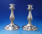 Florentine by Gorham Sterling Silver Candlestick Pair #A246 7 1/4" x 6" (#5609)