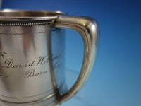 Whiting Sterling Silver Baby Child's Cup Mug Brite-Cut Bleeding Hearts #151J