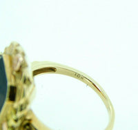 10k Yellow Gold 8.4 Carat Genuine Natural Garnet Ring with Flowers (#J1857)