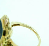 10k Yellow Gold 8.4 Carat Genuine Natural Garnet Ring with Flowers (#J1857)