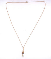 10k Yellow Gold Victorian Sapphire Lavaliere Pendant Jewelry (#J5602)