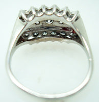14k White Gold Wide Genuine Natural Diamond Band Ring 1.66 Carats (#J806)