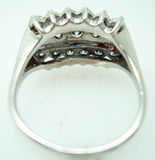 14k White Gold Wide Genuine Natural Diamond Band Ring 1.66 Carats (#J806)