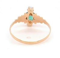 10k Yellow Gold Victorian Genuine Natural Emerald and Opal Ring (#J4823)