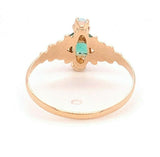 10k Yellow Gold Victorian Genuine Natural Emerald and Opal Ring (#J4823)