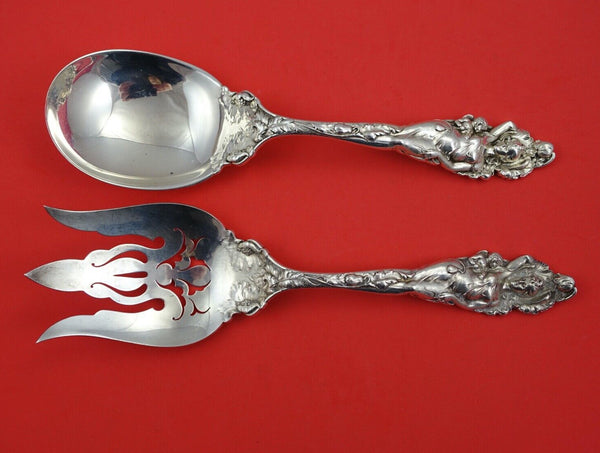 Love Disarmed by Reed and Barton Sterling Silver Salad Serving Set Old 11"