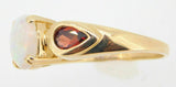 14k Yellow Gold Genuine Natural Opal and Garnet Ring (#J3990)