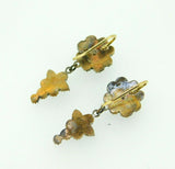 Genuine Natural Bohemian Garnet Drop Earrings with 14k Gold Hooks (#J4511)