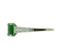 18k White Gold 1.09ct Genuine Natural Tsavorite Garnet and Diamond Ring (#J4587)