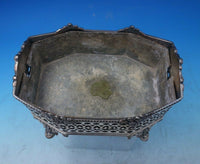 Silver on Copper Jardiniere Bowl for Flowers Removable Liner w/ Grapes (#6448)