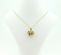 14k Yellow Gold Heart 2.39ct Genuine Natural Morganite Pendant (#J768)