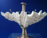 English Victorian Sterling Silver Chamber Stick Pair with Seashells (#5598)