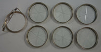Webster Sterling Silver and Cut Crystal Coaster Set 6pc 2 3/4" x 3" (#2531)