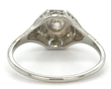 18k White Gold Art Deco Filigree .35ct TW Genuine Natural Diamond Ring (#J5945)