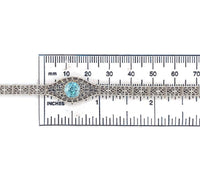 14k White Gold Filigree Bracelet with Genuine Natural Blue Zircon (#J6503)