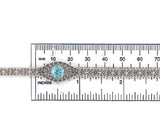 14k White Gold Filigree Bracelet with Genuine Natural Blue Zircon (#J6503)