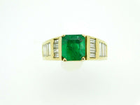 14K Gold 1 1/4ct Genuine Natural Emerald Ring with 3/4ct Diamonds (#J2646)