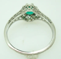 18K Gold .48ct Genuine Natural Emerald Filigree Ring (#J901)