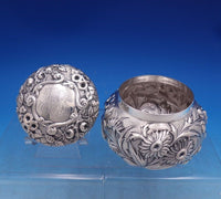 Repousse by R and S Sterling Silver Powder Jar 3 1/4" x 4 1/4" 7.3 ozt. (#7032)