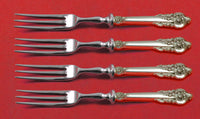 Grande Baroque by Wallace Sterling Silver Fruit Fork Set 4-Piece Custom 6" HH WS