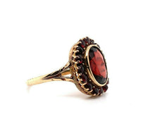 10K Yellow Gold Vintage Genuine Natural Garnet Cocktail Ring (#J5554)